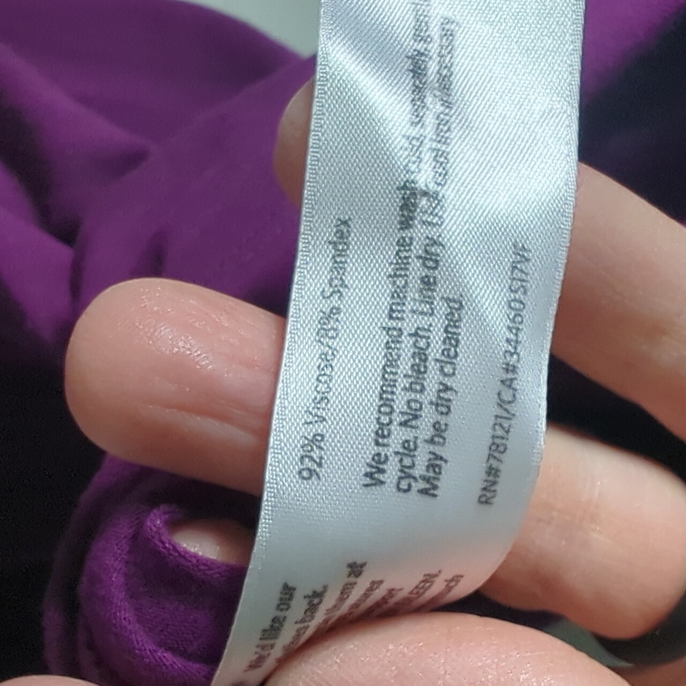 Eileen Fisher Womens Dress Viscose Short Sleeve Keyhole Quiet Luxury Purple XL - Picture 6 of 8